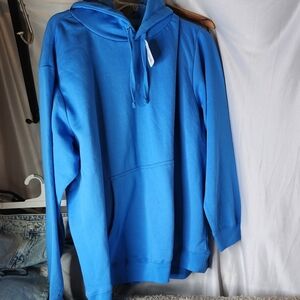 Blue Fleece Sweatshirt with Hoodie Size 3XL